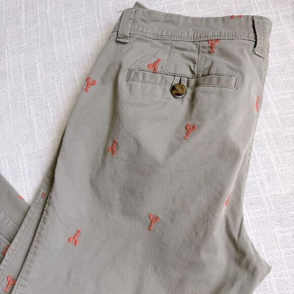 Old Navy Gray Pants Embroidered Lobsters Preppy Y2K Casual SZ 8 - Picture 6 of 13